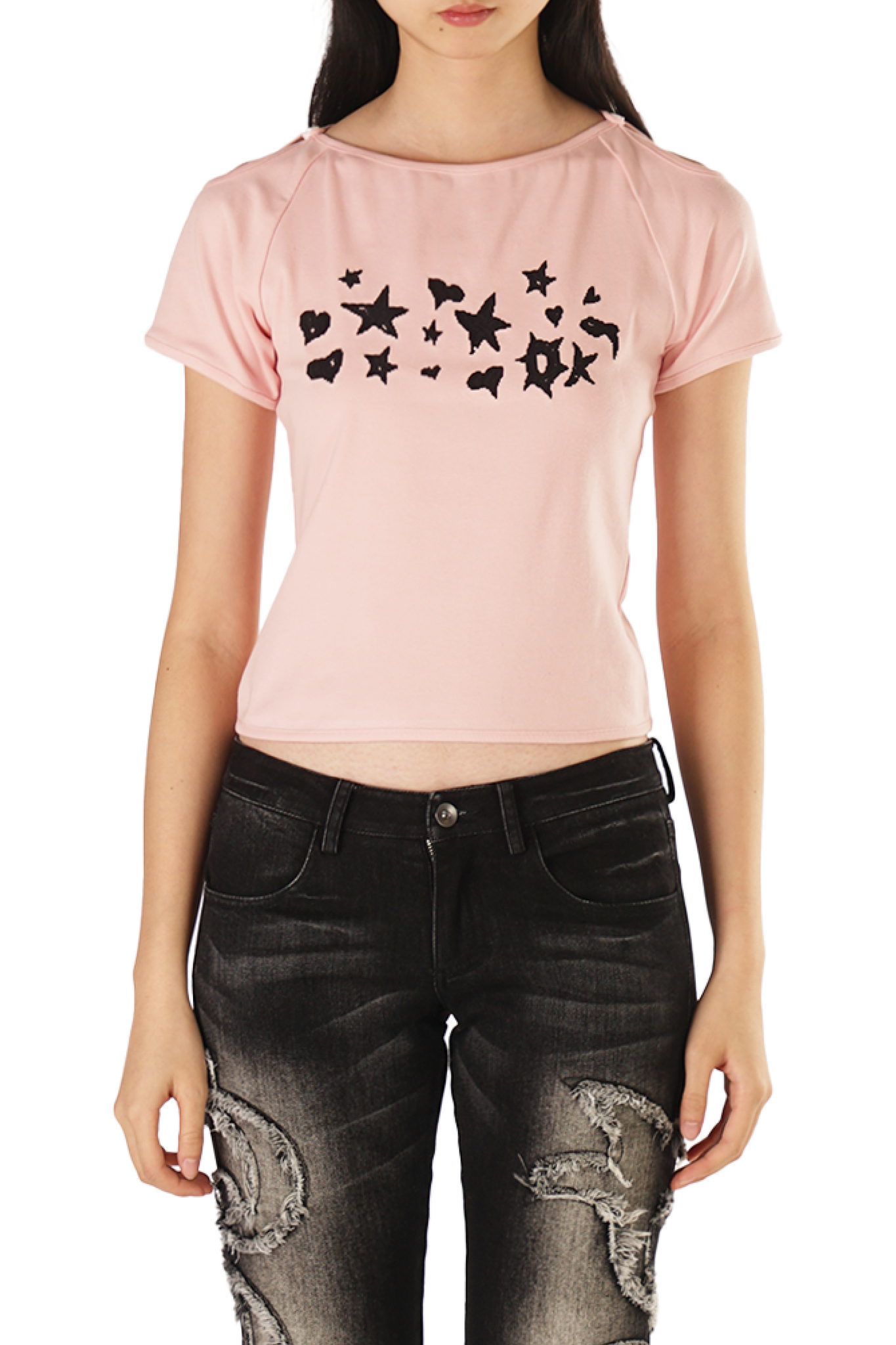 DECONSTRUCTED RAGLAN T-SHIRT (PINK) – Office Kiko