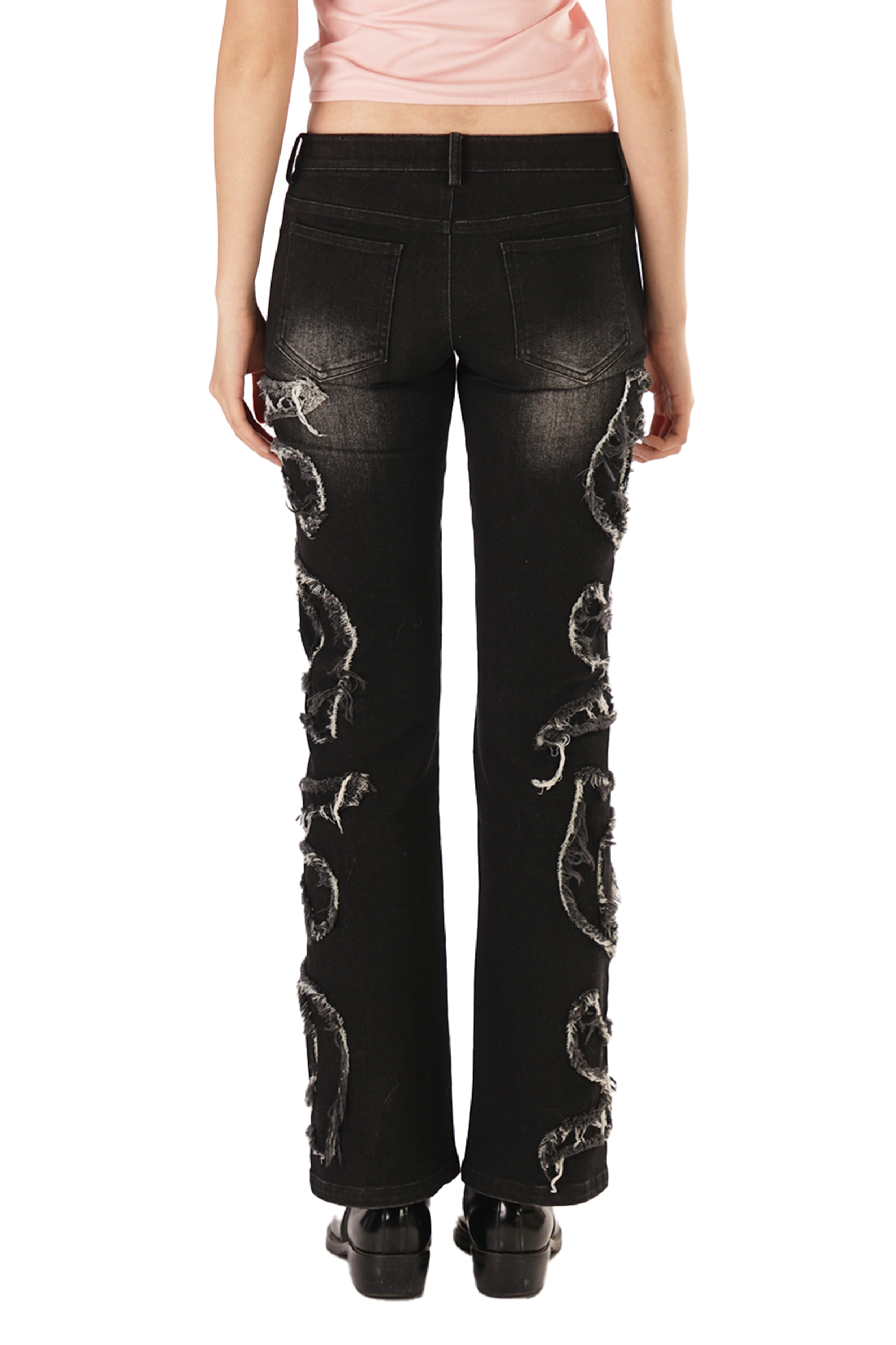 LOW-RISE PANTS (BLACK) – Office Kiko