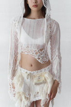 CROCHET PATCHWORK COTTON GRUNGE HOODIE