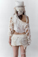 CROCHET SLEEVE KNIT TOP