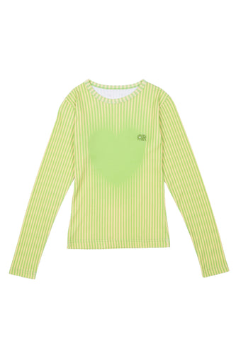 [Pre-Order] VERTICAL STRIPE L/S T-SHIRT (Lime Green)