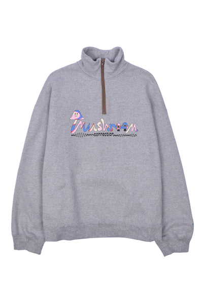 [Pre-Order] OVER SIZE HALF ZIP HIGH NECK SWEAT (Gray)