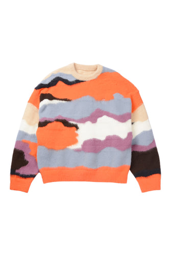 TIE DYE INTARSIA OVERSIZE KNIT (ORANGE MIX)