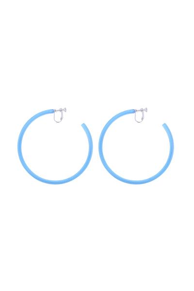 Infinity Hoops (clip earrings) Blue