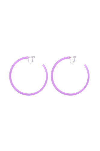 Infinity Hoops (clip earrings) Purple