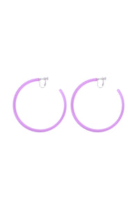 Infinity Hoops (clip earrings) Purple