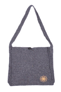 RE knit shoulder bag (Gray × Orange)