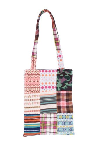 fleece patched tote bag C