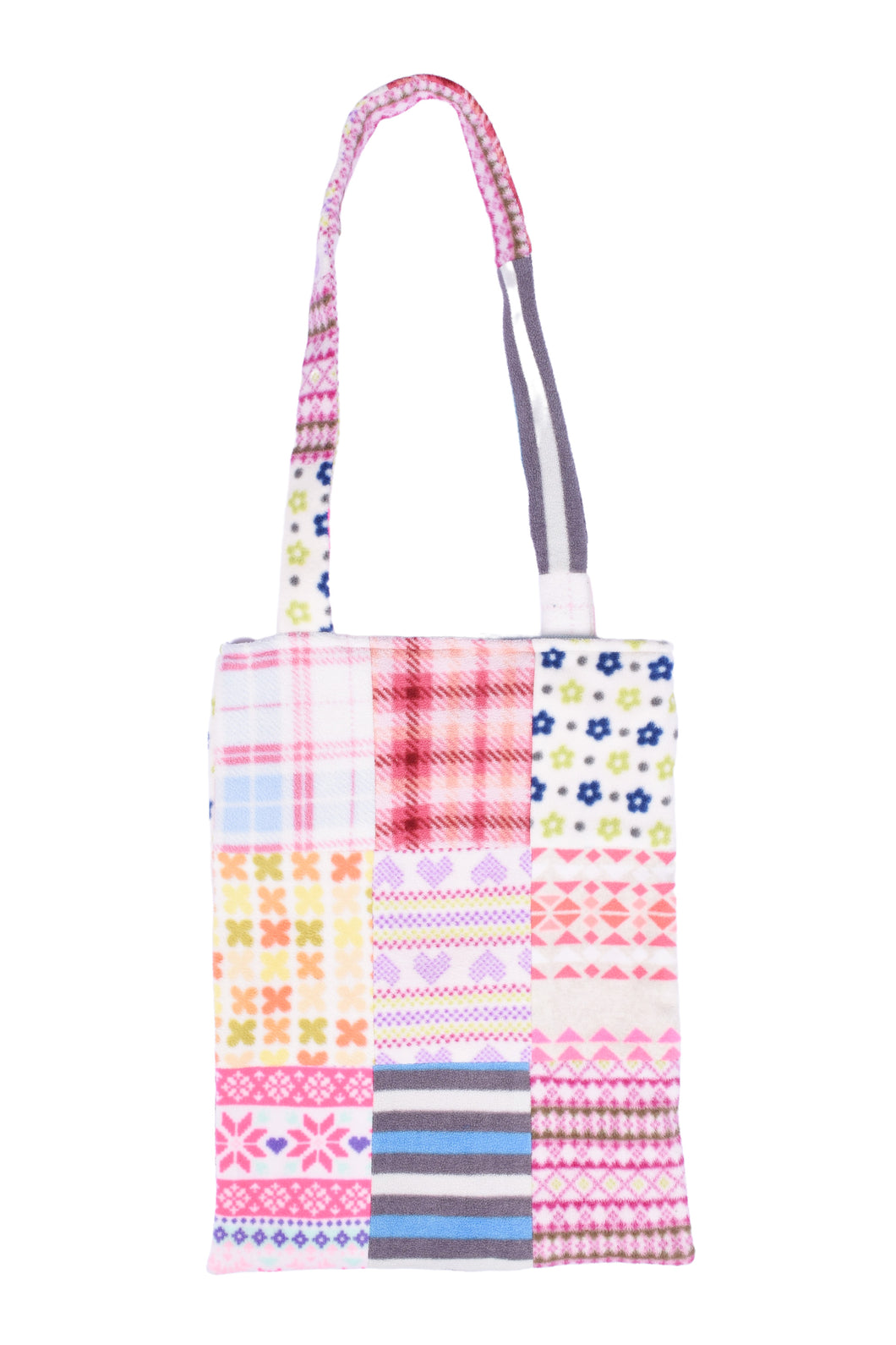 fleece patched tote bag E