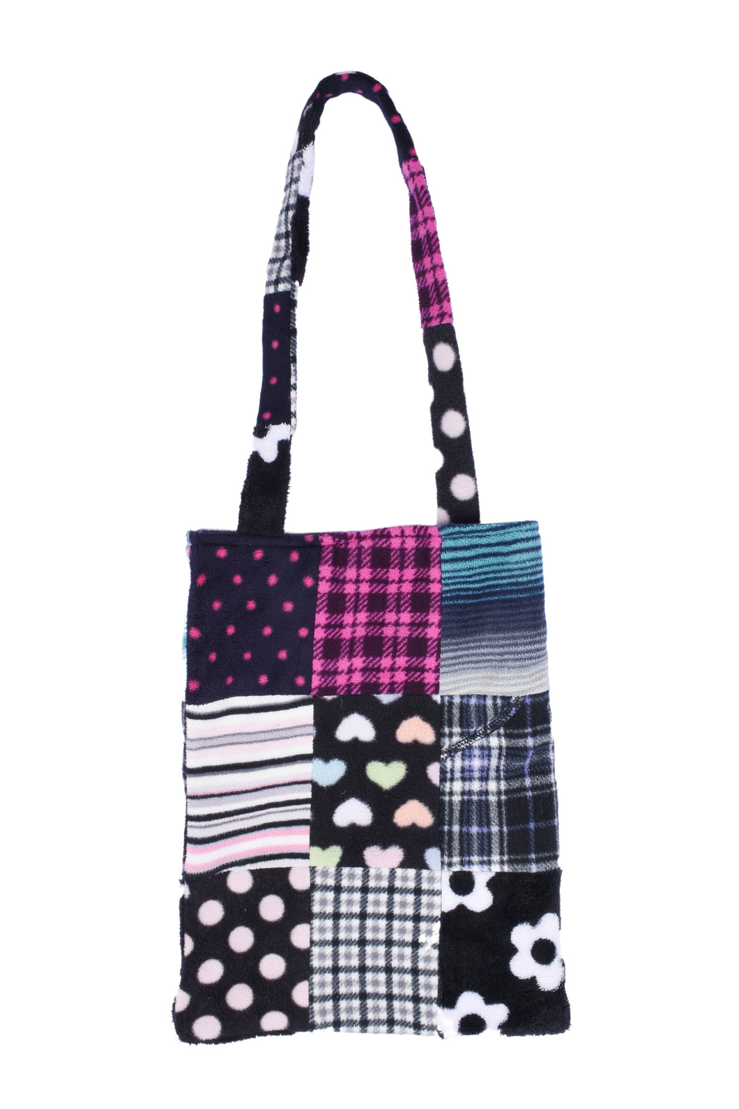 fleece patched tote bag H