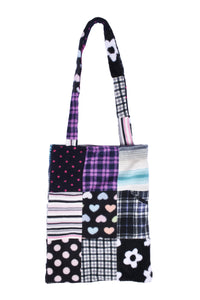 fleece patched tote bag H