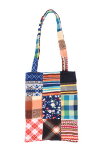 fleece patched tote bag I