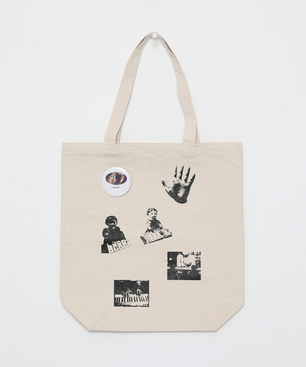 [OK×Hosono Haruomi] Tote bag with button badge (Natural)