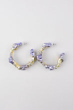 The mood of purple and yellow earrings