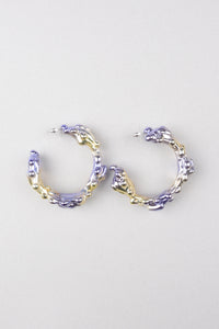 The mood of purple and yellow earrings